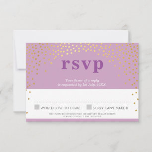 BAT MITZVAH UAWG rustikale niedliche Goldkonfetti RSVP Karte