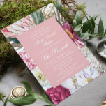 Bat Mitzvah Watercolor Floral Einladung<br><div class="desc">Bat Mitzvah Watercolor Floral Einladungen bietet eine stilvolle Aquarellfarben-Hintergrund mit Eukalyptus,  Palmfronten,  Rose,  Peonies und Farne in abgedämpften Tönen von Pflaume,  Bordeaux,  Grün,  Pfirsich und Rosa. Personalisiert,  indem Sie den Text in den dafür vorgesehenen Textfeldern bearbeiten. Entworfen von ©Evco Studio www.zazzle.com/store/evcostudio</div>