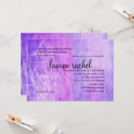 Bat Mitzvah Watercolor Streak Lila Star von David Einladung