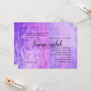 Bat Mitzvah Watercolor Streak Lila Star von David Einladung