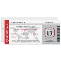 Bat Mitzvah World Traveler Boarding Pass