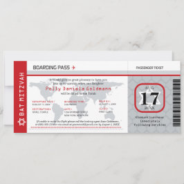 Bat Mitzvah World Traveler Boarding Pass Einladung