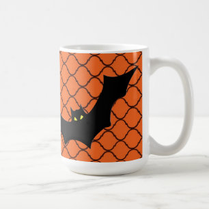 Bat Mug d'Halloween orange et noir