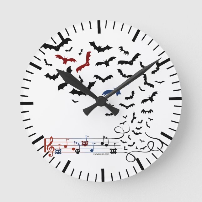 BAT-Musikdesign 2 Runde Wanduhr (Vorderseite)
