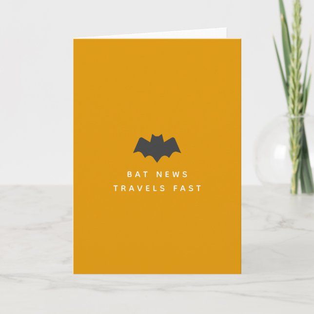 Bat News: Schnelle Reise | Halloween Modernes Nied Karte (Vorderseite)
