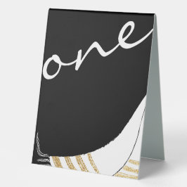 Bat oder Bar Mitzvah Gold Black Tallit Zelt Sign Tischaufsteller