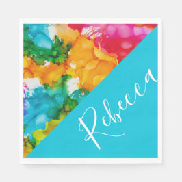 Bat oder Bar Mitzvah Splash of Color Napkins Serviette