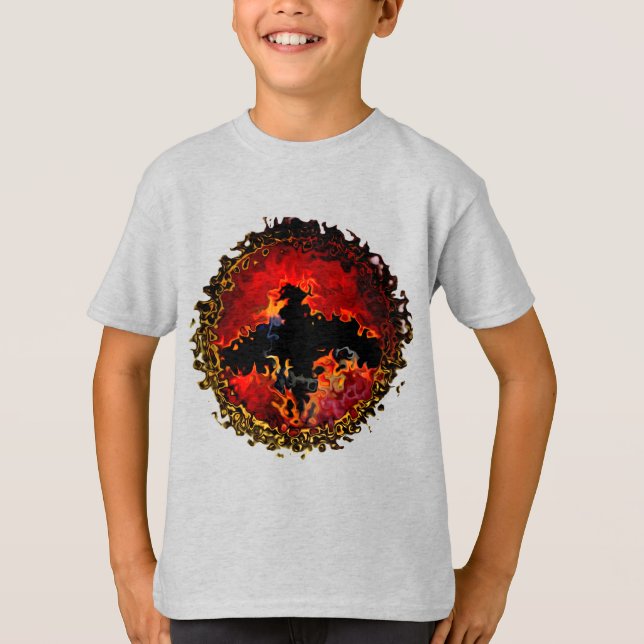Bat on Fire Digital Art T-Shirt (Vorderseite)