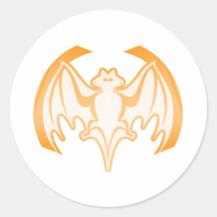 Bat Orange Inv the MUSEUM Zazzle Geschenke Runder Aufkleber