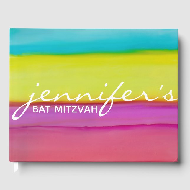 Bat ou Bar Mitzvah Party Confetti Livre d'hôte (Recto)