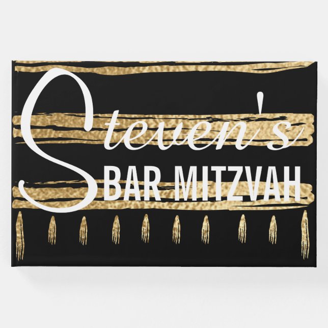 Bat ou Bar Mitzvah Party Gold Tallit livre d'or (Devant)
