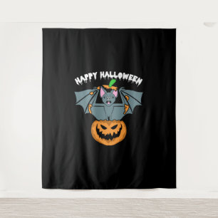 Bat Pumpkin Halloween Outfit Männer Frauen Kinder Wandteppich