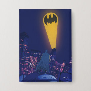 Bat Signal Over Gotham Button