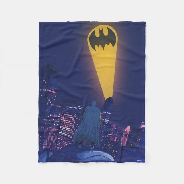 Bat Signal Over Gotham Fleecedecke (Vorderseite)