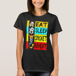 Bat Sports Cricket Pro Eat Sleep Cricket wiederhol T-Shirt