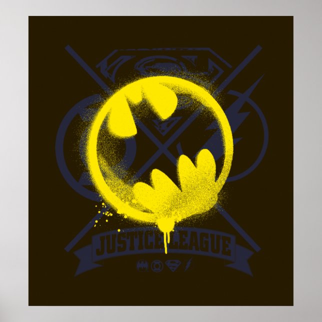 Bat-Symbol über Gerechtigkeitsliga markiert Poster (Vorne)