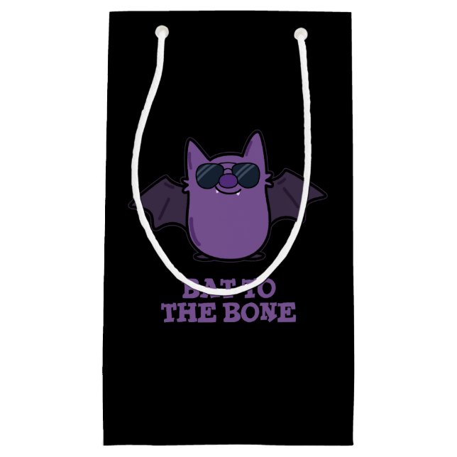 Bat to the Bone Funny Animal Pub Dark BG Kleine Geschenktüte (Vorderseite)