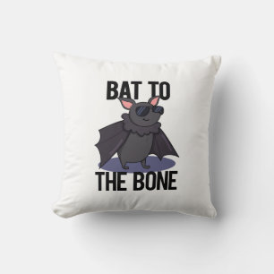 Bat to the Bone Funny Animal Puff Kissen