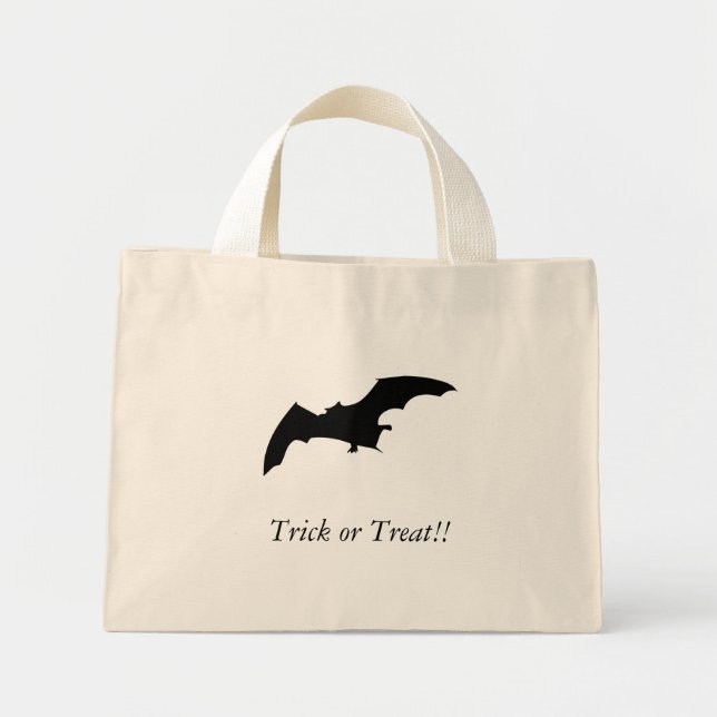 Bat Tote Bag 2-2010, Trick oder Treat!! Mini Stoffbeutel (Vorne)