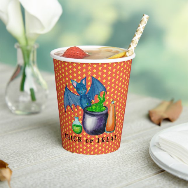 Bat und Bubbling Kessel Papier Tasse Pappbecher (In Situ)