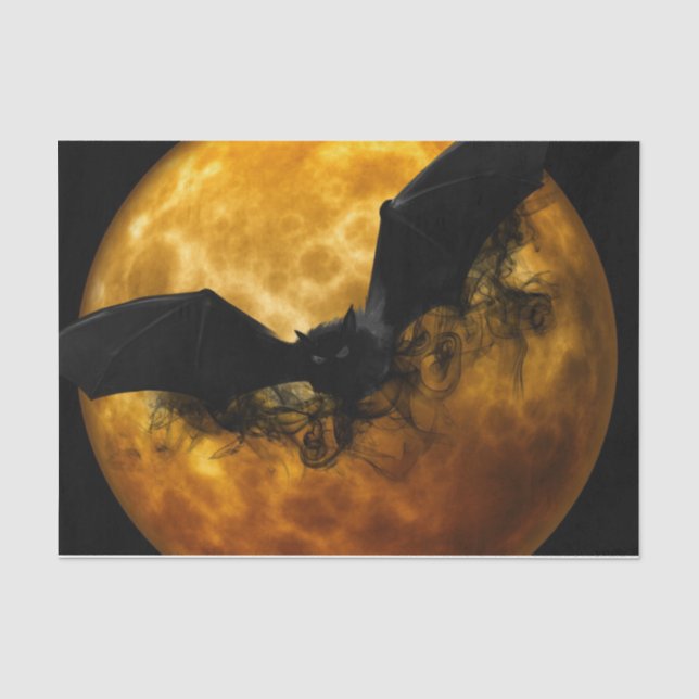 Bat und Ernte Mond fallen schwarz gelb elegant Seidenpapier (Vorderseite)
