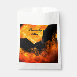 Bat und Ernte Mond fallen schwarz orange elegant Geschenktütchen