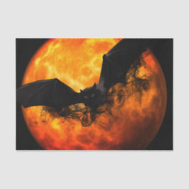 Bat und Ernte Mond fallen schwarz orange elegant Seidenpapier