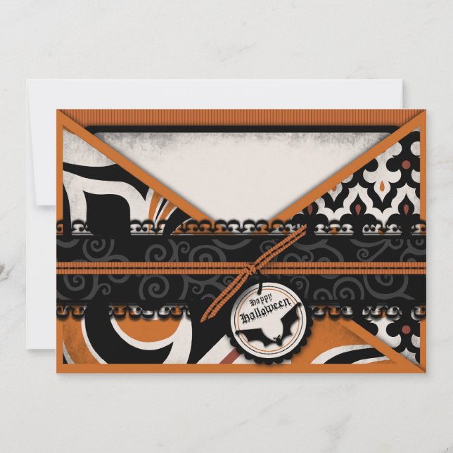 Bat- und Wacky Halloween-Print Einladung (Vorderseite)
