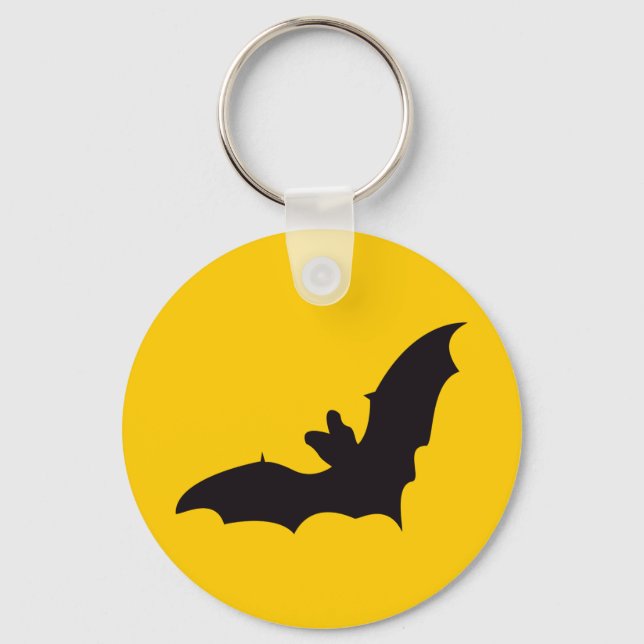 Bat Vintage Holzgravur Schlüsselanhänger (Vorderseite)