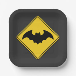 Bat Warn Halloween Pappteller