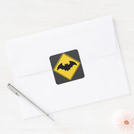 Bat Warn Halloween Quadratischer Aufkleber