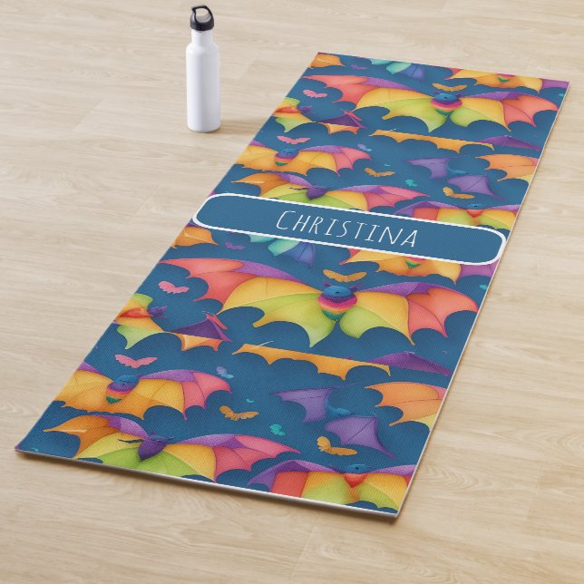 Bat Watercolor Personalisiertes Muster Yogamatte (Beispiel)