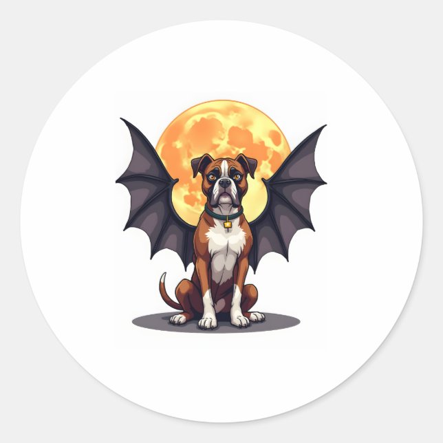 Bat Wings Boxer Runder Aufkleber (Vorderseite)