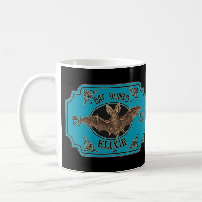 BAT WINGS ELIXIR lustige halloween Kaffeetasse (Links)