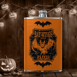 Bat Wings Elixir Orange und Schwarzer Glitzer Flachmann