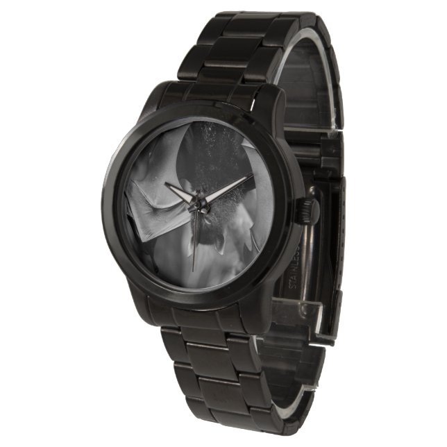 Bat Wings Ladys Black Steel Armband Watch Armbanduhr (Schrägansicht)