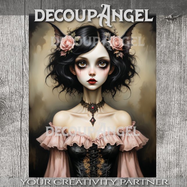 Bat Woman Gothic Elegante Seidenpapier (Von Creator hochgeladen)