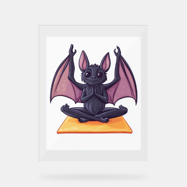 Bat Yoga Flow Acrylschild (Vorderseite)