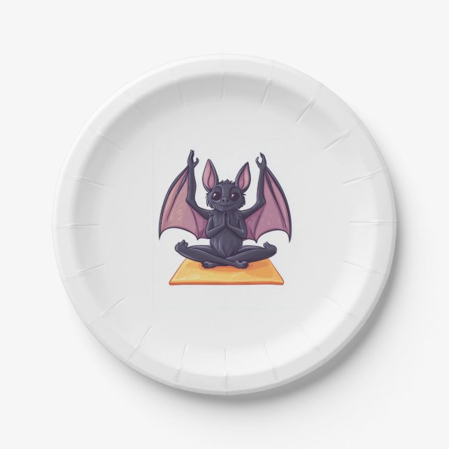 Bat Yoga Flow Pappteller (Vorderseite)