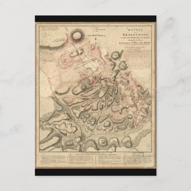 Bataille de Brandywine Carte de la révolution amér (Devant)
