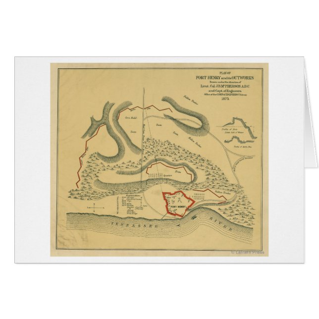 Bataille de Fort Henry - Guerre civile Carte panor (Devant horizontal)