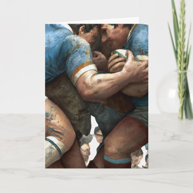 Bataille de Rugby - Carte de voeux de Rugby (Devant)