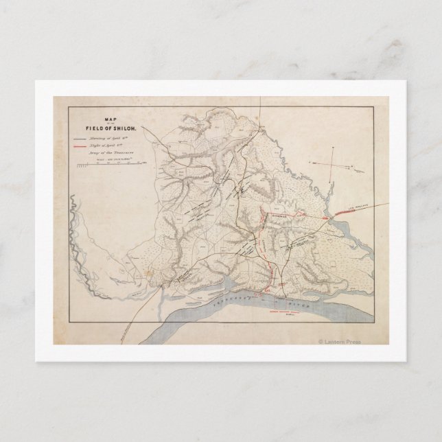 Bataille de Shiloh - Guerre civile Carte panoramiq (Devant)