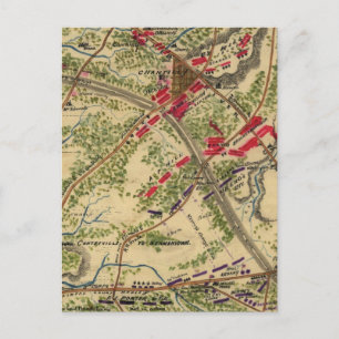 Bataille vintage de Chantilly Carte (1862)