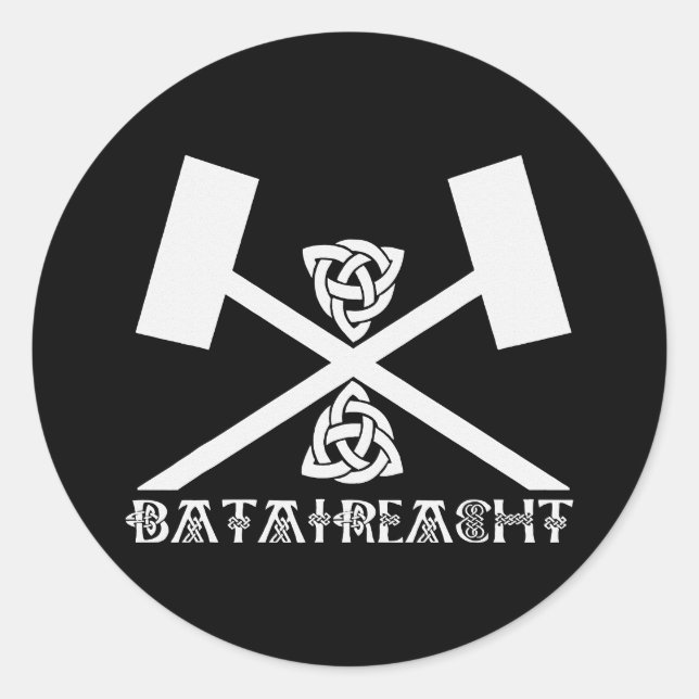 Bataireacht Irish Stick Fighting Ireland Martial Runder Aufkleber (Vorderseite)