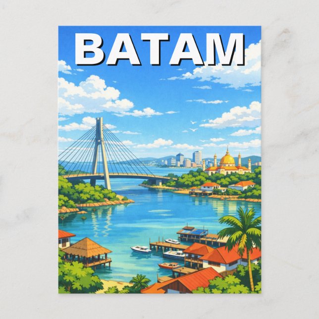 Batam Indonesien Reise Postkarte (Vorderseite)
