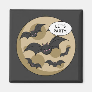 Batats Having Party on Full Moon Magnet