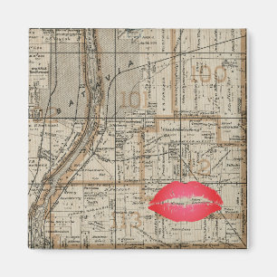 Batavia Illinois Plat Karte 1870 Fox River Valley Magnet