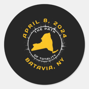 Batavia New York Solar Eclipse 8. April 2024 Total Runder Aufkleber