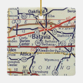 Batavia NY Vintag Map Keramikornament